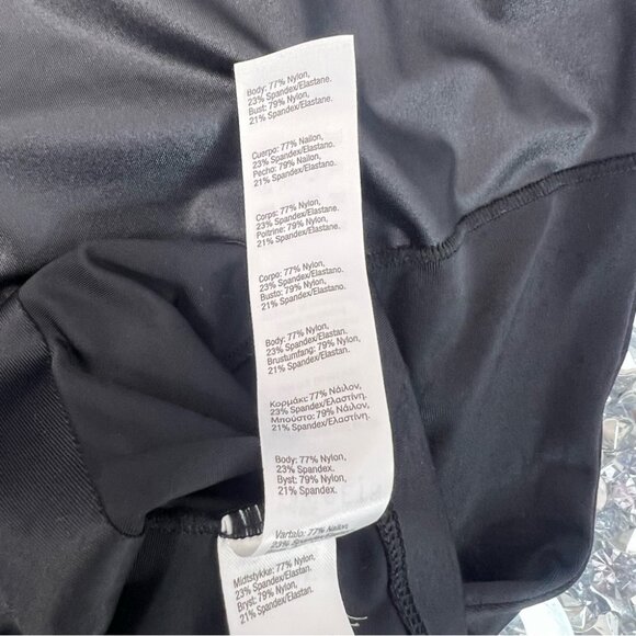 Love your assets tank top black shiny shimmer Chic Black Camisole Top - Picture 13 of 15